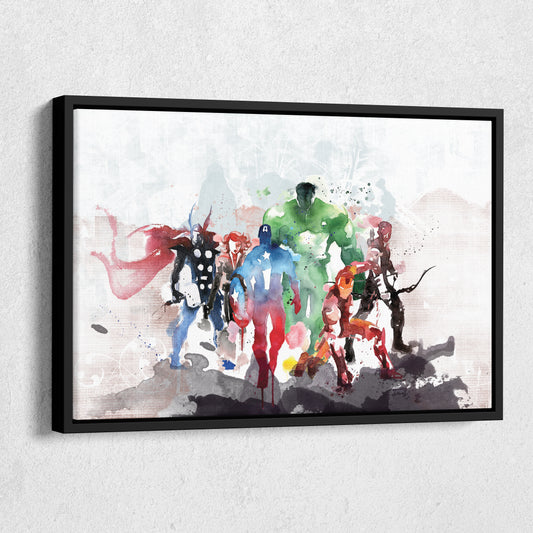 Marvel Avengers Superheroes - Watercolor Painting Canvas Wall Art Decor