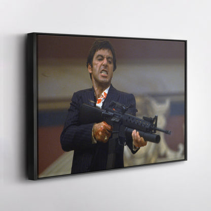 Scarface Poster – Al Pacino with Gun Canvas Wall Art Decor