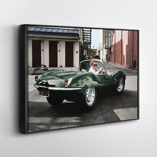 Steve McQueen Jaguar XKSS Canvas Wall Art – Iconic Car Decor