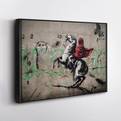 Banksy 'Napoleon on Horse' Canvas Print - Framed Wall Art