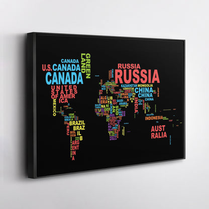 World Map - Canvas Wall Art Decor for Home & Office