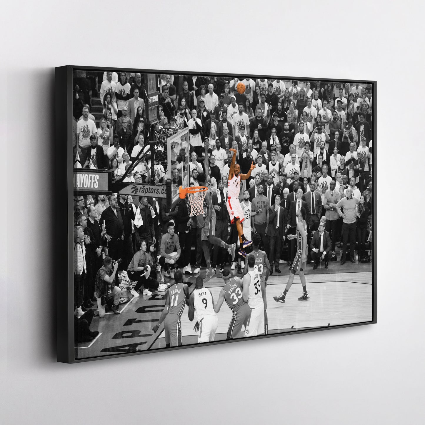 Kawhi Leonard Buzzer Beater Toronto Raptors Canvas Wall Art Decor - NBA Playoff Art
