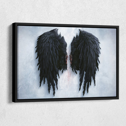 Banksy Angel Black Wings Canvas Wall Art – Bold Street Art Decor