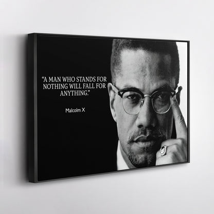 Malcolm X Motivational Quote Canvas Art - Inspirational Wall Decor Print