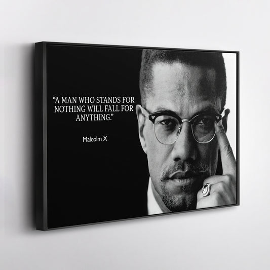 Malcolm X Motivational Quote Canvas Art - Inspirational Wall Decor Print