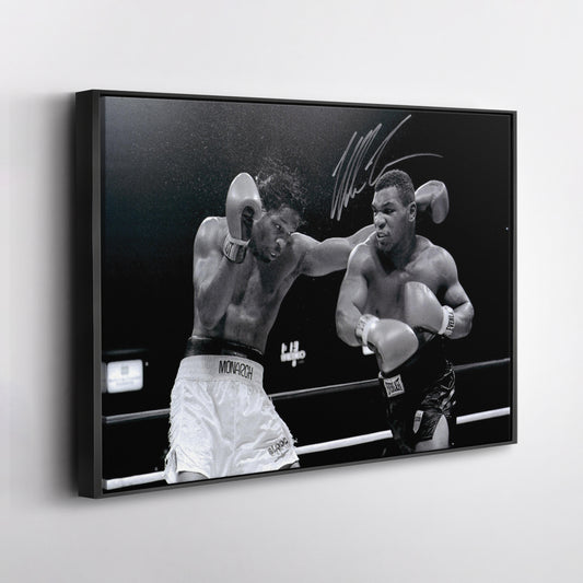 Mike Tyson Boxing Poster with Sign – Canvas Art Wall Decor