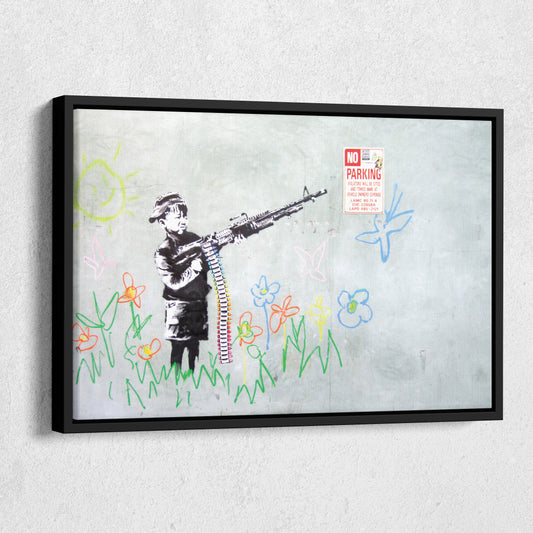 Banksy 'Soldier Boy' Canvas Print - Framed Wall Art