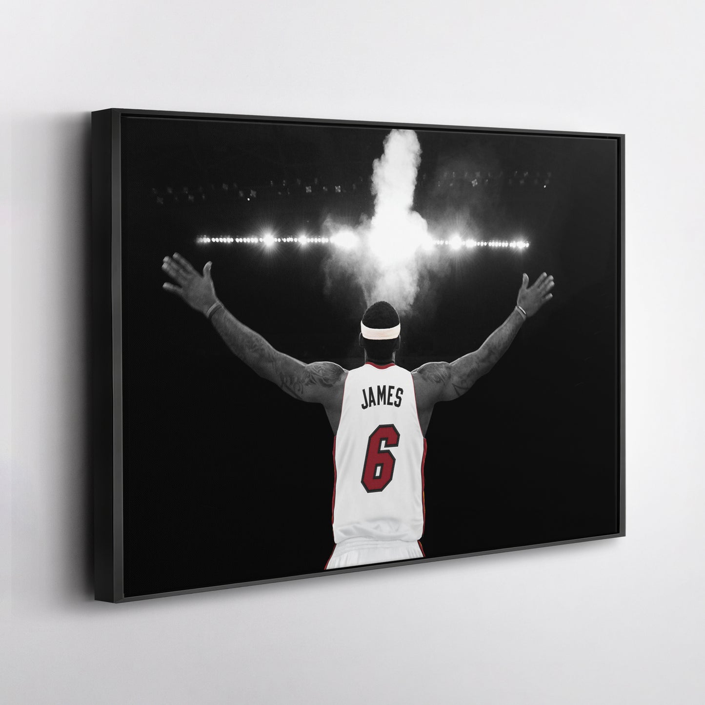 LeBron James Tosses Powder in the Air Miami Heat Canvas Wall Art Decor - NBA Superstar Art