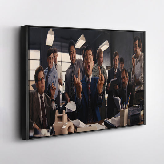 The Wolf of Wall Street 'Middle Finger' Poster – Canvas Print Wall Art Home Decor