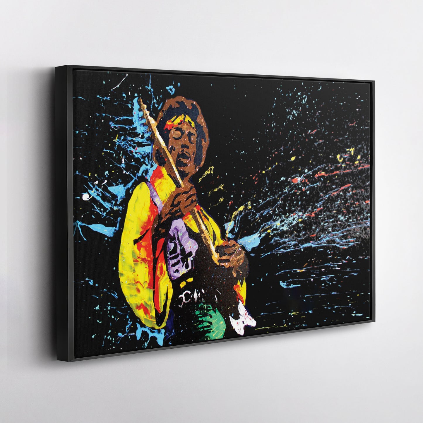 Jimi Hendrix Abstract Canvas Wall Art – Rock Music Legend Home Decor