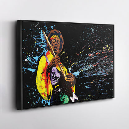 Jimi Hendrix Abstract Canvas Wall Art – Rock Music Legend Home Decor