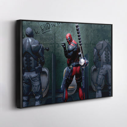 Deadpool Poster - Bathroom Break Funny Canvas Wall Art Decor