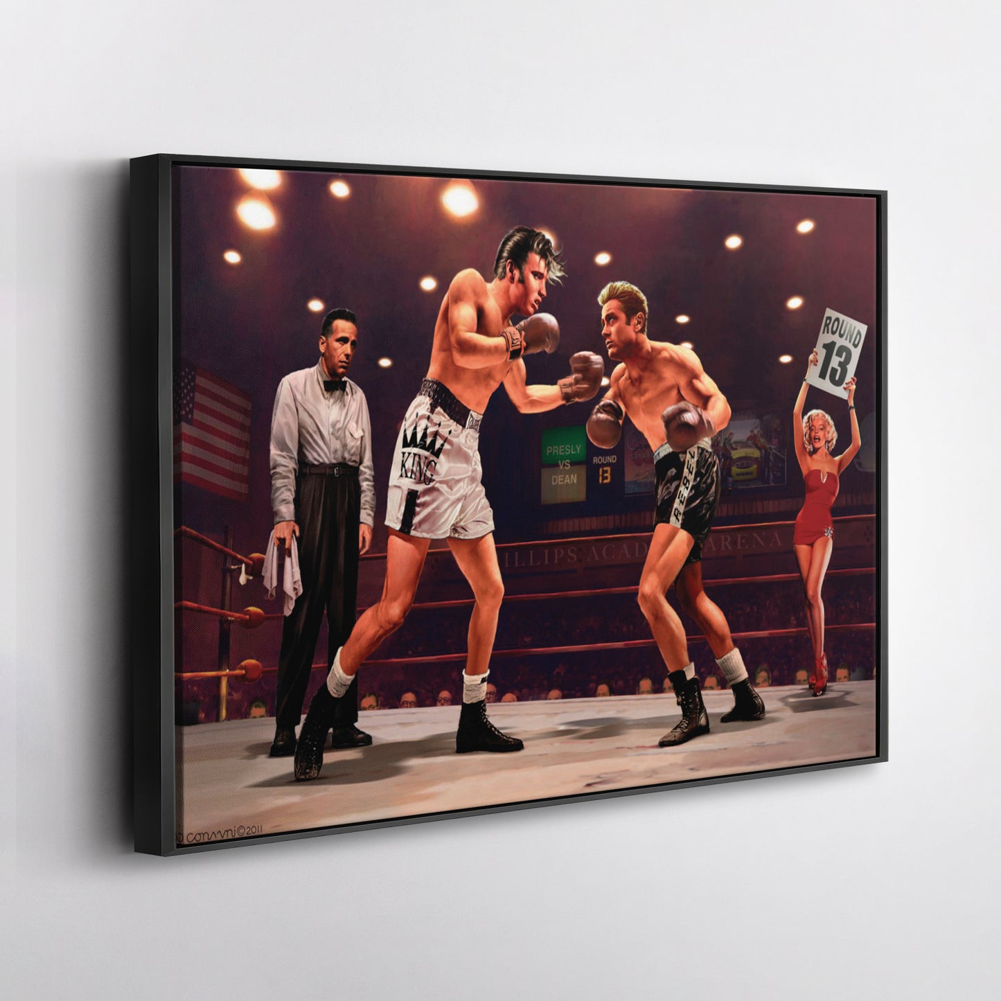 Marilyn Monroe, Elvis Presley & James Dean - Boxing Canvas Wall Art Decor