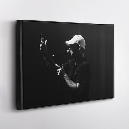 Mac Miller Black and White Canvas Wall Art – Rap Icon Tribute