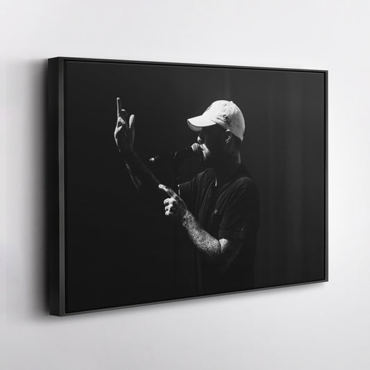 Mac Miller Black and White Canvas Wall Art – Rap Icon Tribute