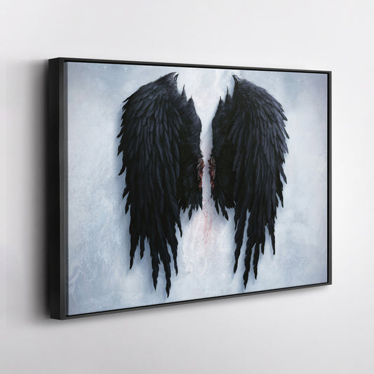 Banksy Angel Black Wings Canvas Wall Art – Bold Street Art Decor