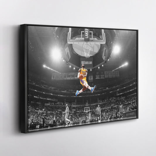 LeBron James Dunk Basketball Canvas Wall Art – NBA King in Action