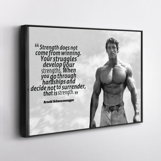 Arnold Schwarzenegger Motivational Quote Canvas Print – Wall Art for Home Decor & Inspiration