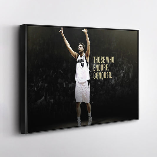 Dirk Nowitzki Basketball Quotes Canvas Wall Art – NBA Legend Poster