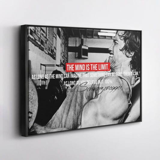 Arnold Schwarzenegger Motivational Quote Canvas Print – Wall Art for Home Office & Fitness Decor