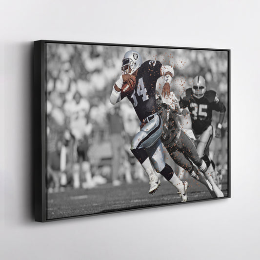 Bo Jackson Dodges Tackle Los Angeles Raiders Canvas Wall Art Decor - NFL Action Art