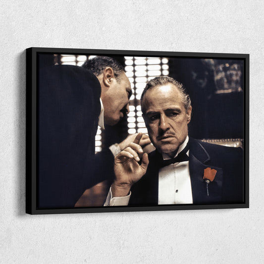Vito Corleone Canvas Wall Art – 'The Godfather' Movie Poster