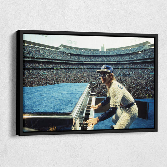Elton John at Concert Canvas Wall Art – Music Legend Performance Decor