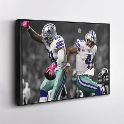 Dak and Zeke Dallas Cowboys Canvas Wall Art – NFL Legends Print for Home