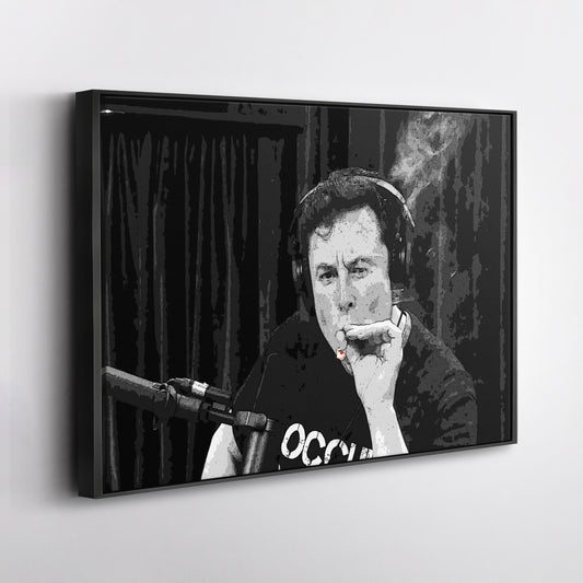 Elon Musk Smoking Canvas Wall Art – Entrepreneur Icon Print for Home