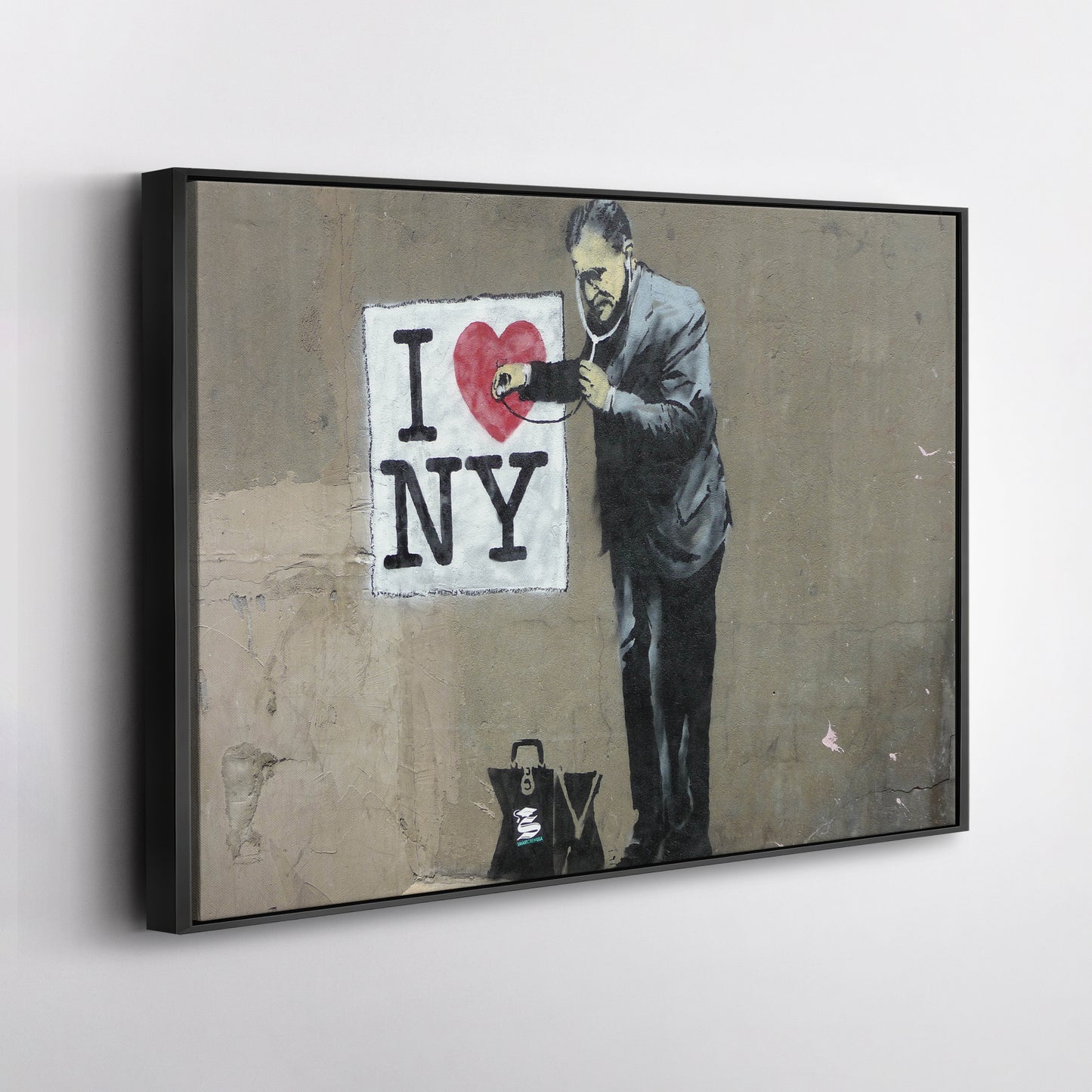 Banksy 'Love New York' Canvas Print - Framed Wall Art