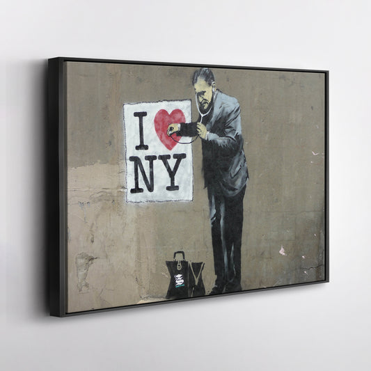 Banksy 'Love New York' Canvas Print - Framed Wall Art