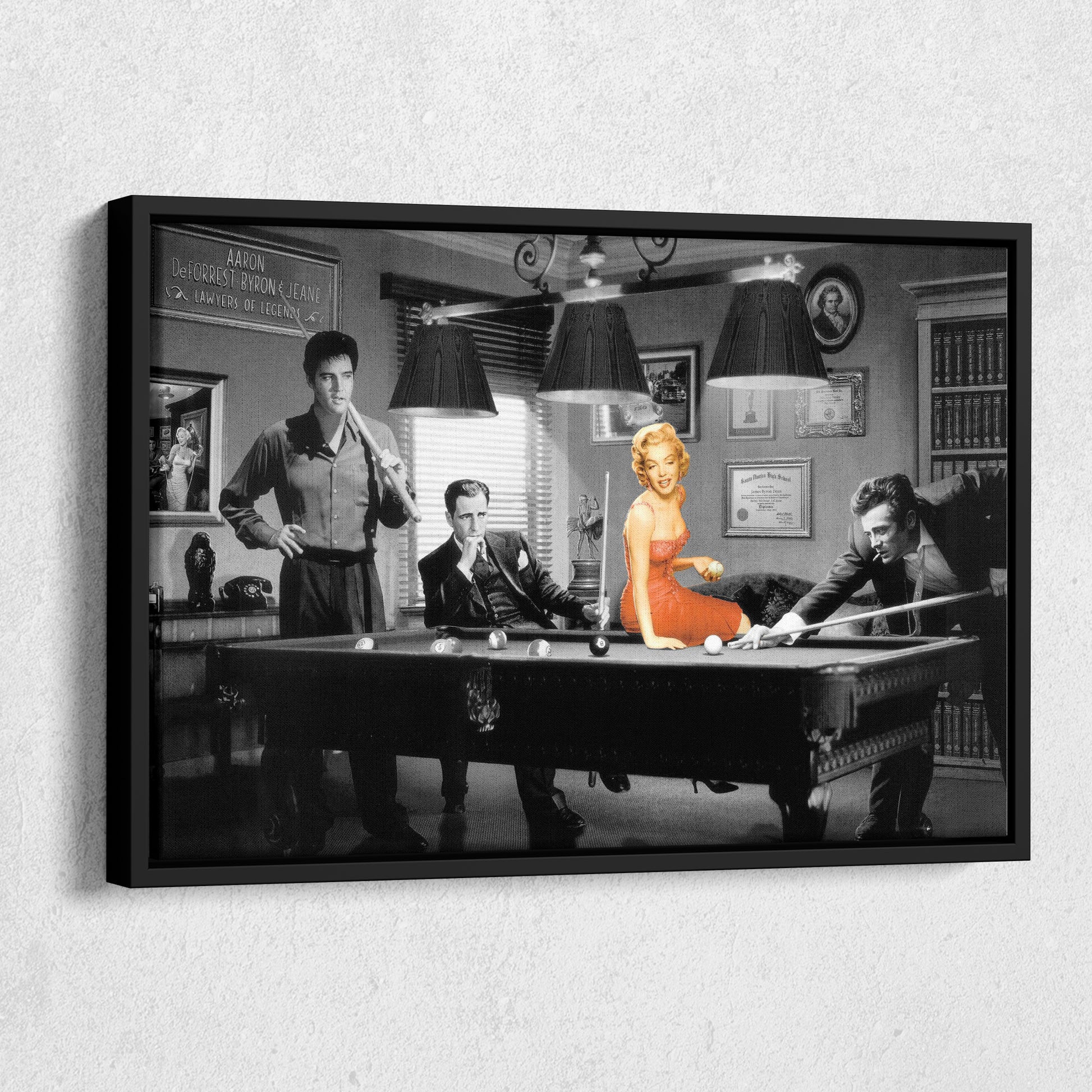 Marilyn Monroe & Elvis Presley Billiard - Canvas Wall Art Decor