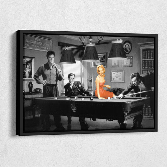 Marilyn Monroe & Elvis Presley Billiard - Canvas Wall Art Decor