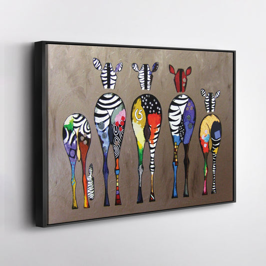 Abstract Colorful Zebra Print - Canvas Wall Art