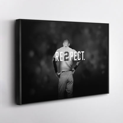 Derek Jeter Baseball Black and White Canvas Wall Art – MLB Legend Decor