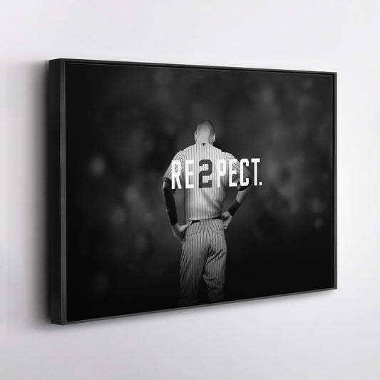 Derek Jeter Baseball Black and White Canvas Wall Art – MLB Legend Decor