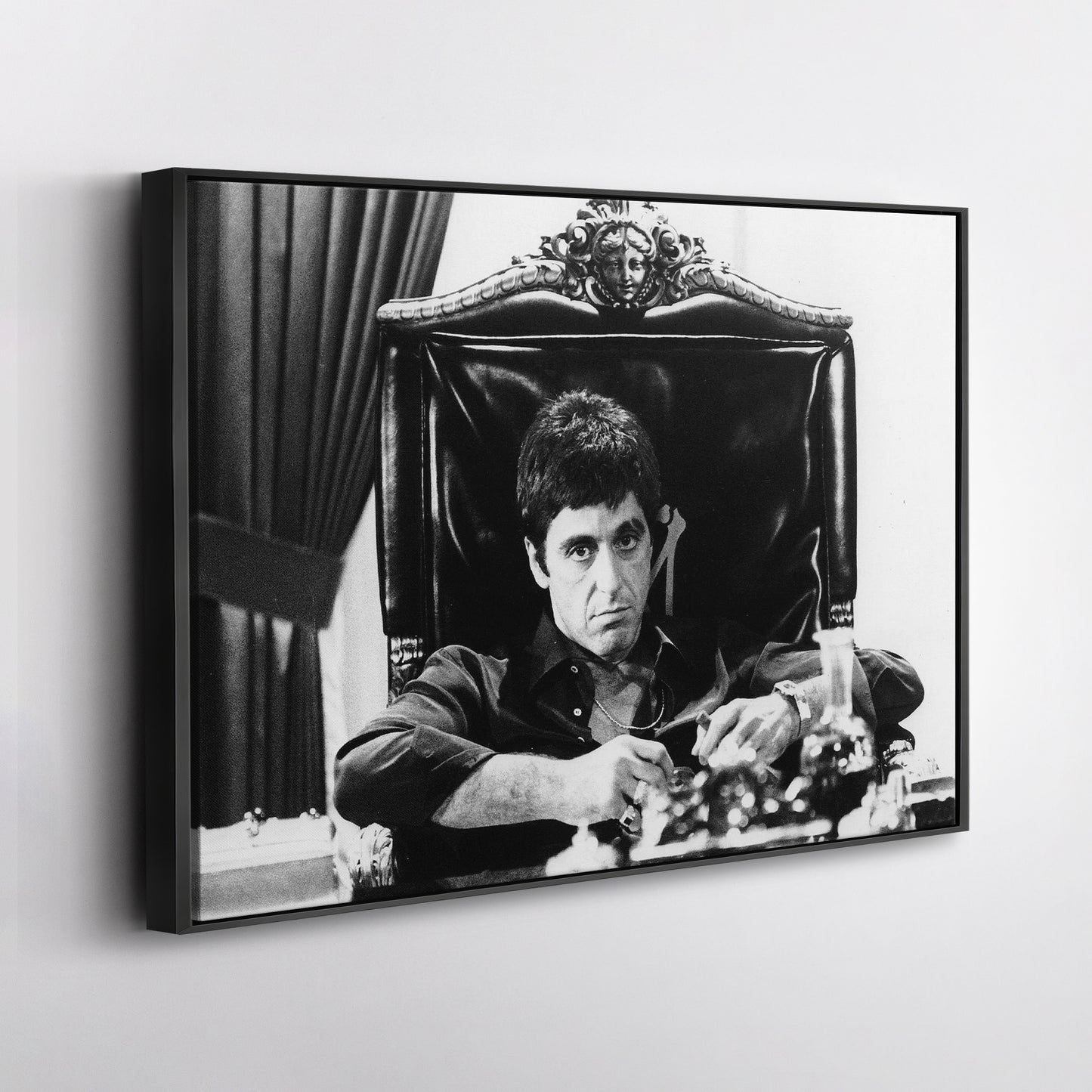 Tony Montana Scarface Canvas Art - Movie Wall Decor Black and White
