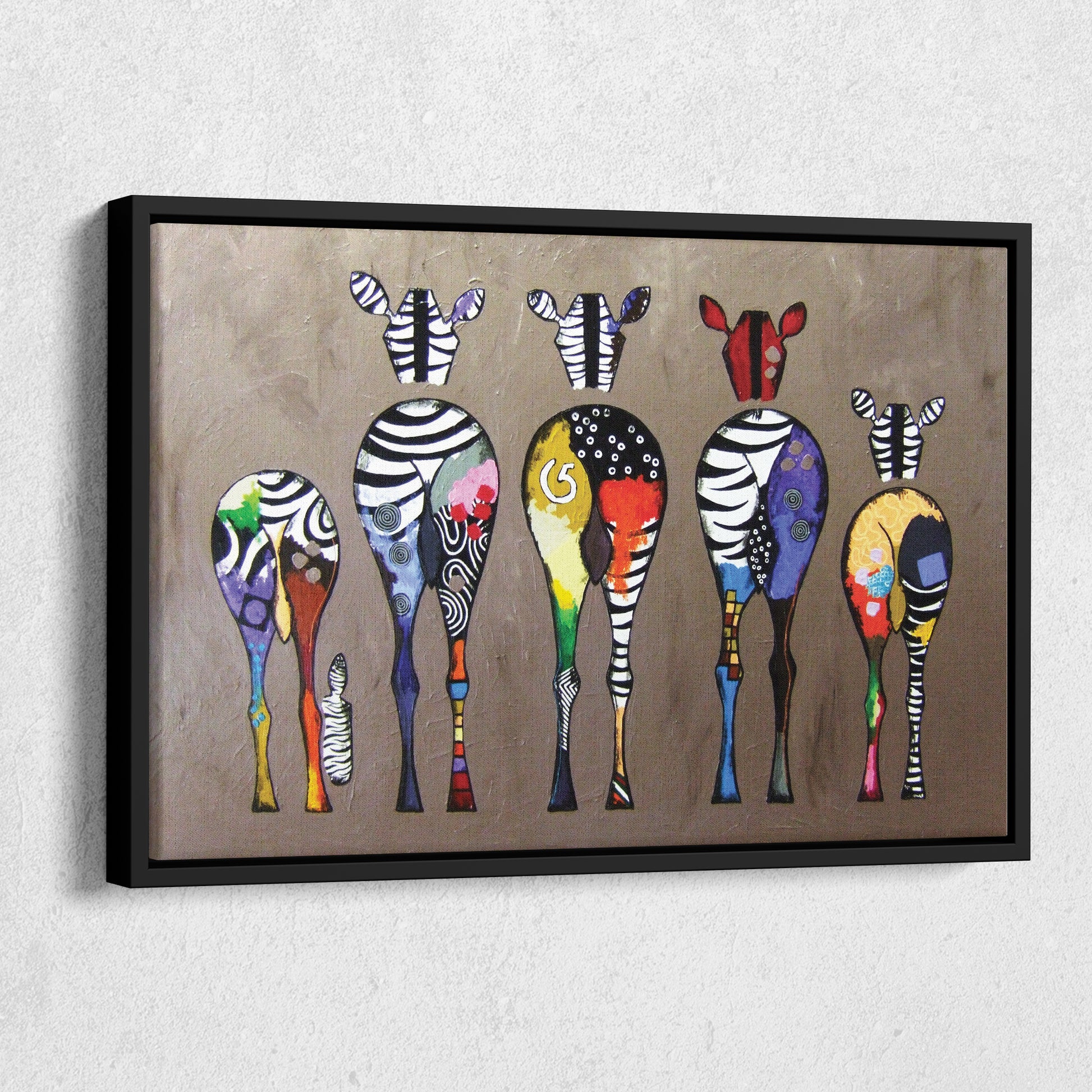 Abstract Colorful Zebra Print - Canvas Wall Art