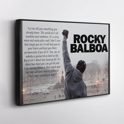 Rocky Balboa Motivational Quote Canvas Wall Art – Boxing Legend Decor