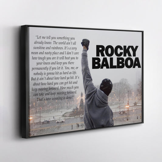 Rocky Balboa Motivational Quote Canvas Wall Art – Boxing Legend Decor