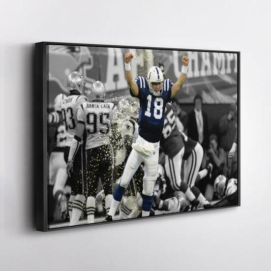 Peyton Manning AFC Championship Canvas Art - NFL Colts vs. Patriots