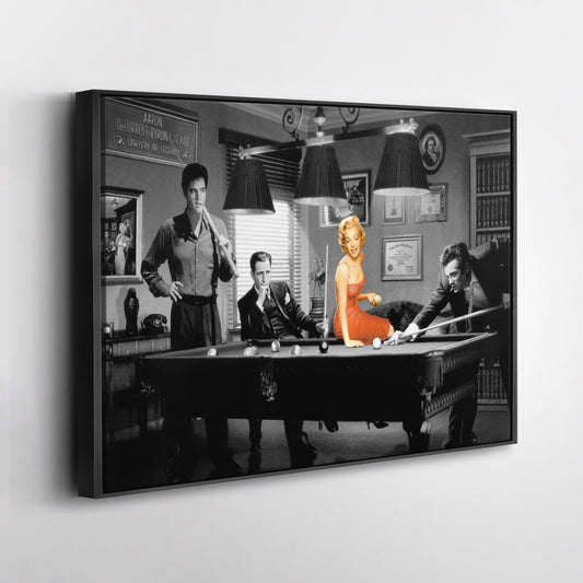 Marilyn Monroe & Elvis Presley Billiard - Canvas Wall Art Decor