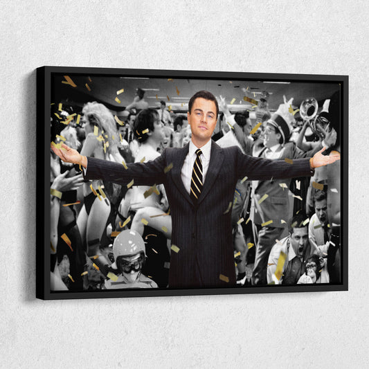 The Wolf of Wall Street Leonardo DiCaprio Canvas Wall Art – Iconic Movie Character Decor