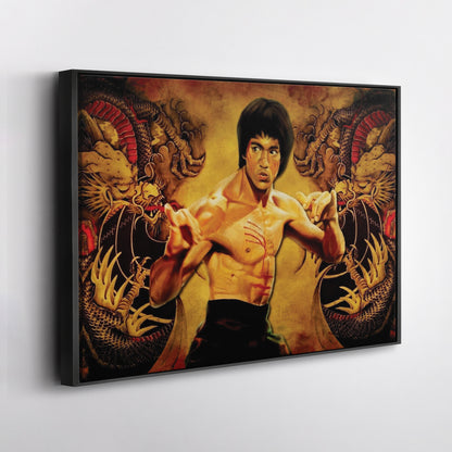 Bruce Lee Martial Art Dragons Canvas Wall Art – Fighter's Legacy Decor