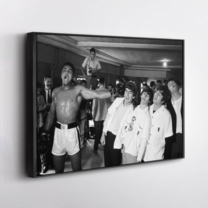 The Beatles & Muhammad Ali Canvas Wall Art – Music & Sports Legends Decor