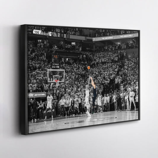Luka Doncic Game-Winning 3-Pointer – Mavericks Canvas Wall Art Framed Decor