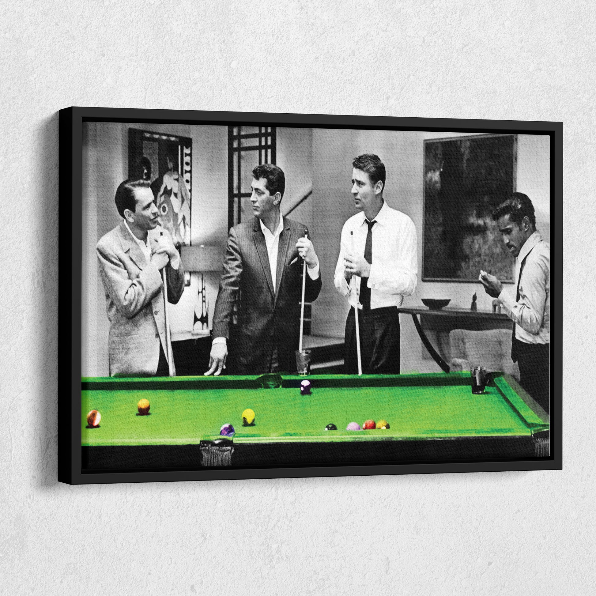 The Rat Pack - Playing Pool Canvas Wall Art Decor