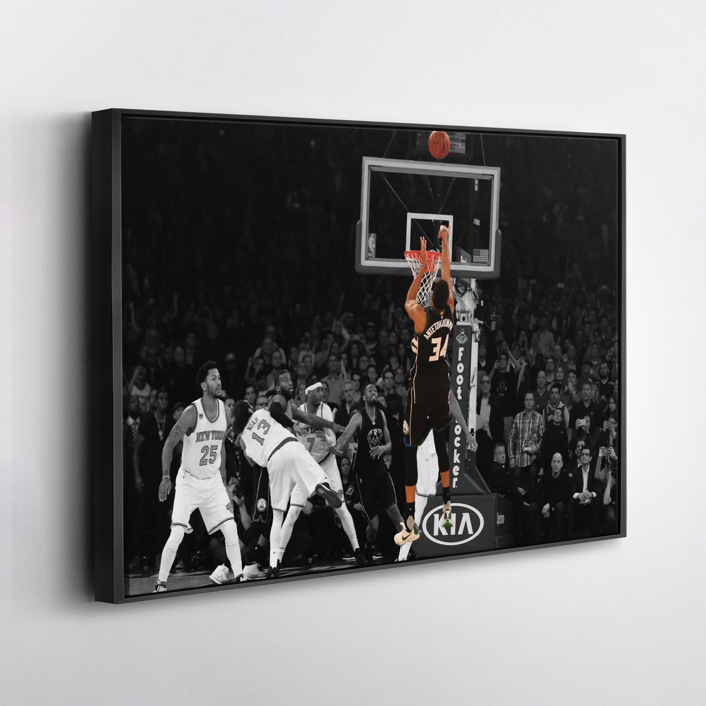 Giannis Antetokounmpo Buzzer Beater vs Knicks Canvas Wall Art Decor - NBA Superstar Art