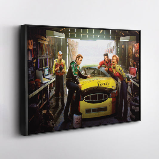 Marilyn Monroe, Elvis Presley & James Dean - Racing Car Canvas Wall Art Decor