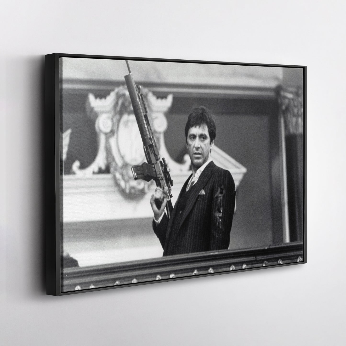 Scarface Poster – Al Pacino with Gun Canvas Print Wall Art Home Decor